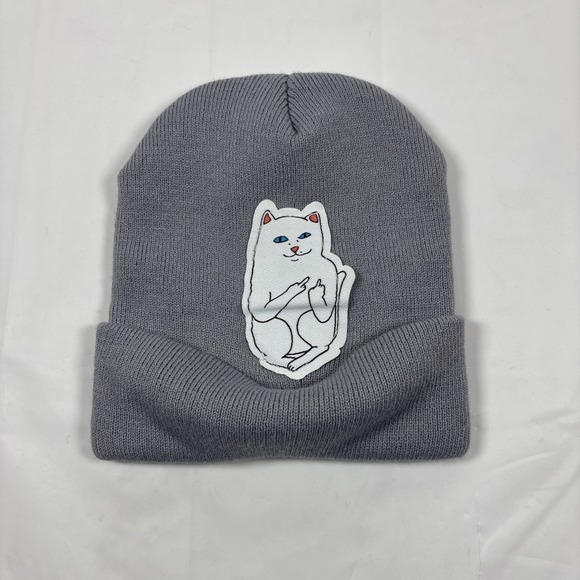 Ripndip Accessories - Rip n Dip GrayLord Nermal Patch Simple Beanie w Cat Logo Skater‎ Unisex Size OS
